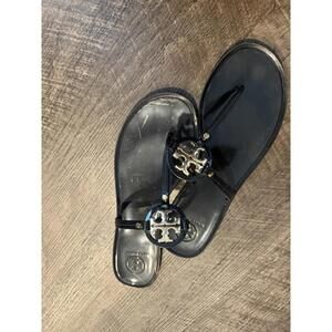Tory Burch Mini Miller Flat Thong Sandal Perfect Black Size US 9